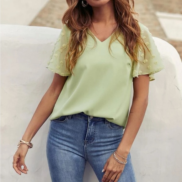 Boho Swiss dot sleeve blouse - Picture 2 of 7